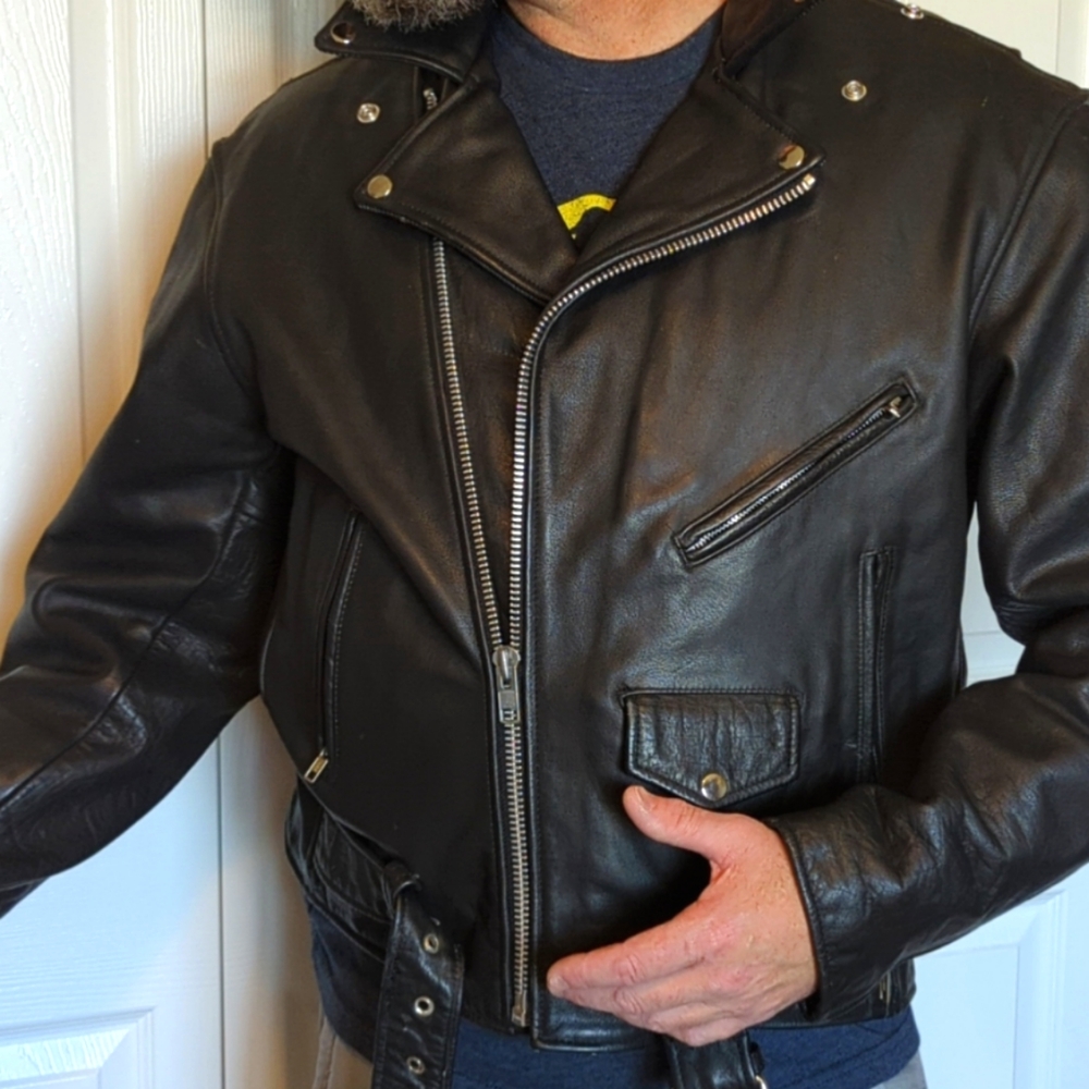 🎉🥳 HP 🥳🎉 Unik Leather Riding Jacket Size 48
